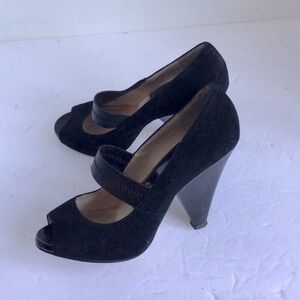 MICHAEL Michael Kors Women's Suede Mary Jane Open Toe Style Heels
